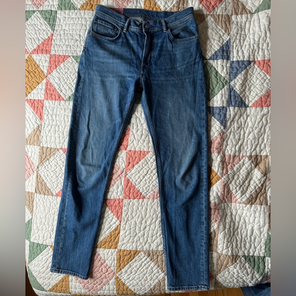 Acne Melk mid blue slim fit jeans 30 / 34 tall inseam